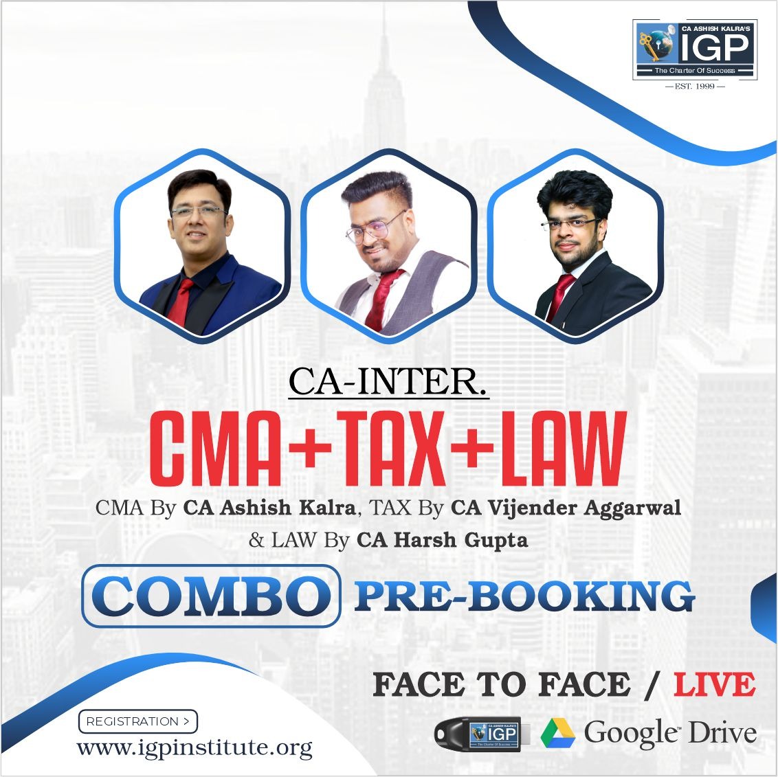 CA Inter CMA, Tax & Law Combo Nov 23 Exam Pre_Booking